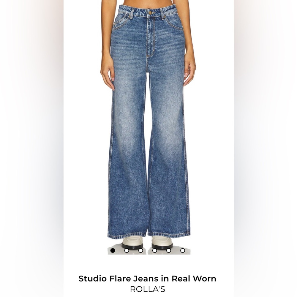 Rolla Studio Flare Jeans in Real Worn Size 27 $149 NWT